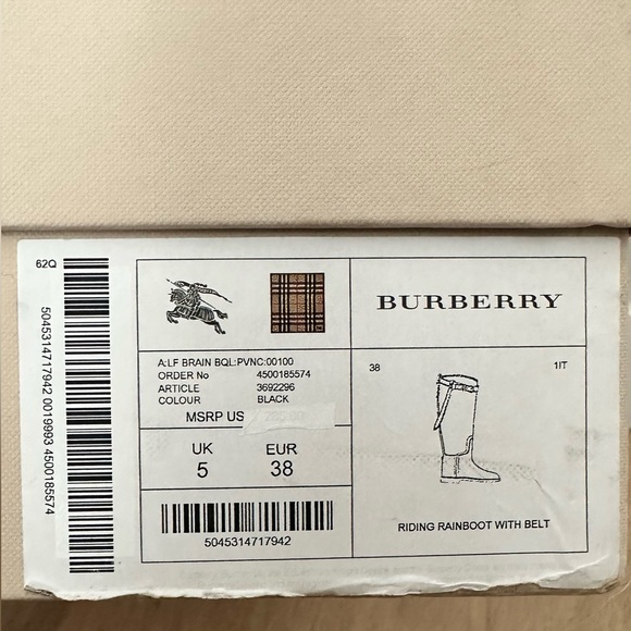 Burberry riding rainboot with belt. Eur size: 38 - Picture 4 of 10